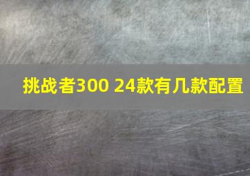 挑战者300 24款有几款配置